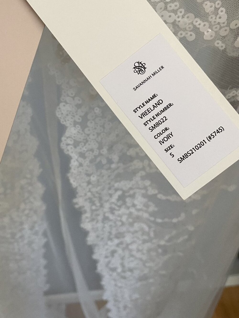 Savannah Miller VREELAND Sequin Bridal Cape | Wedding Dress Topper Ivory | Small - Picture 2 of 11
